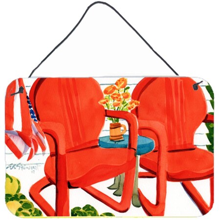 Carolines Treasures Red Chairs Patio View Wall or Door Hanging Prints 6140DS812